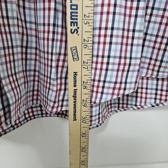L.L Bean Wrinkle Resistant Button Up Shirt Men's Lg Blue Red White Check Pocket - Picture 5 of 8